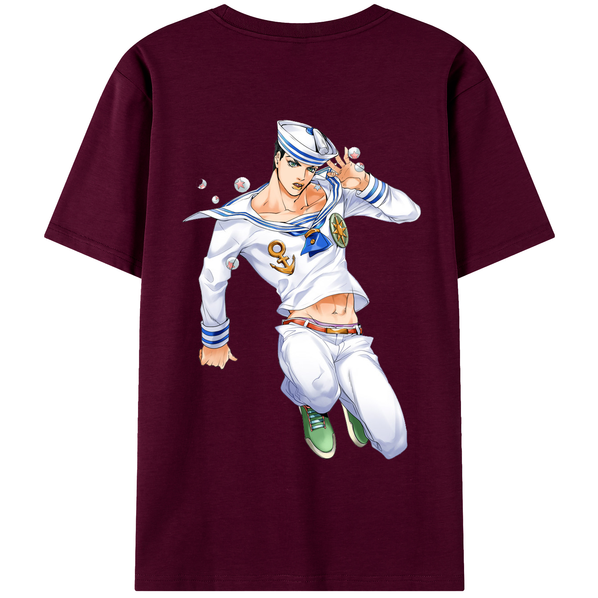 （画像用） ジョジョの奇妙な冒険 東方定助 JoJo's Bizarre Adventure Higashikata Josuke レディース半袖Tシャツ(バックプリント)